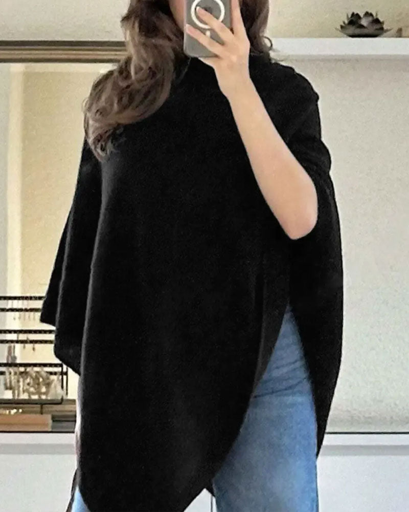 Pullover Høy Hals Asymmetrisk