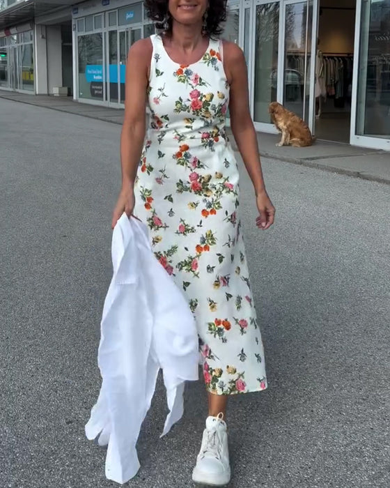 Kjole Ermløs Trykt Casual