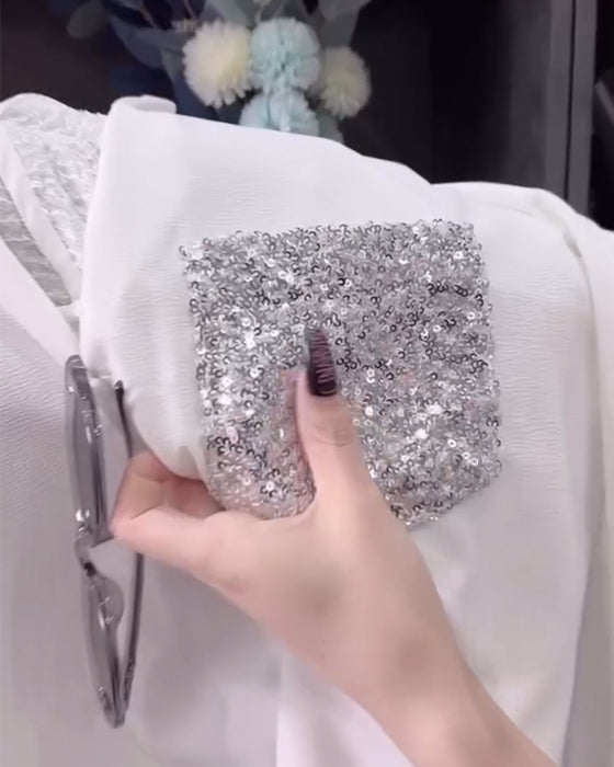 Jakkeslagstrøye Med Lang Erm Og Paljetter