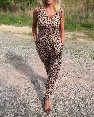 Jumpsuit Moteriktig Leopardmønster