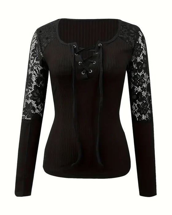 Bluse Med Knytekrage Strikket