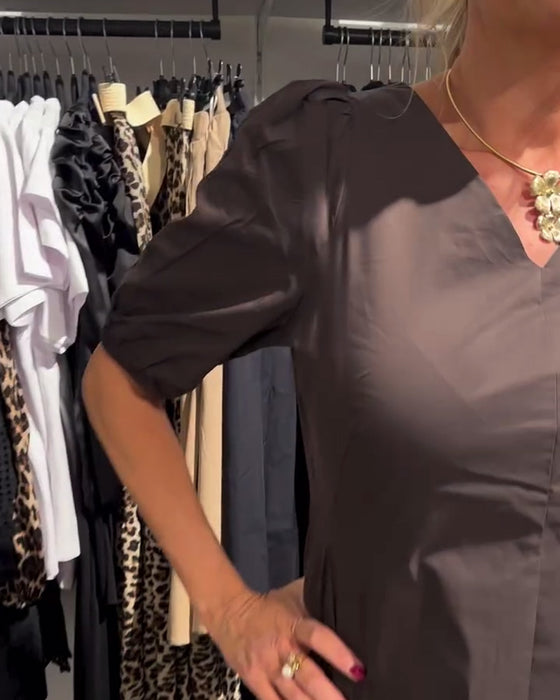 Kjole V-hals Lomme Casual