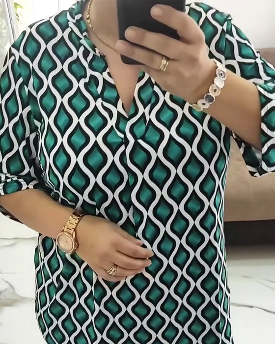 Skjorte Trykt Geometrisk V-hals