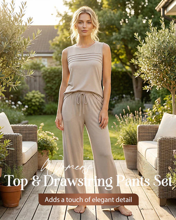 Todelt Sett Plissert Vest Topp