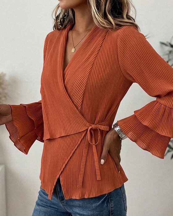 Bluse Flareerme Snøring