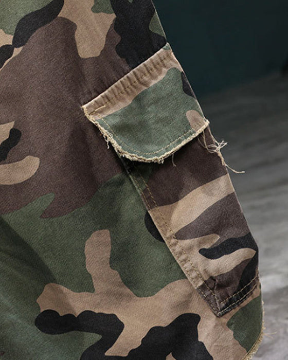 🔥 Herrer Shorts Cargo Kamuflasje Med Nagler