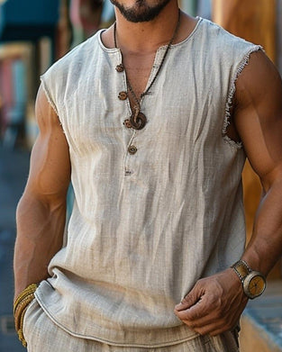 Tanktop Menn Avslappet Ensfarget