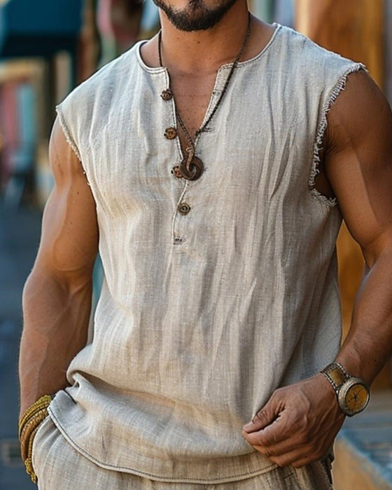 Tanktop Menn Avslappet Ensfarget