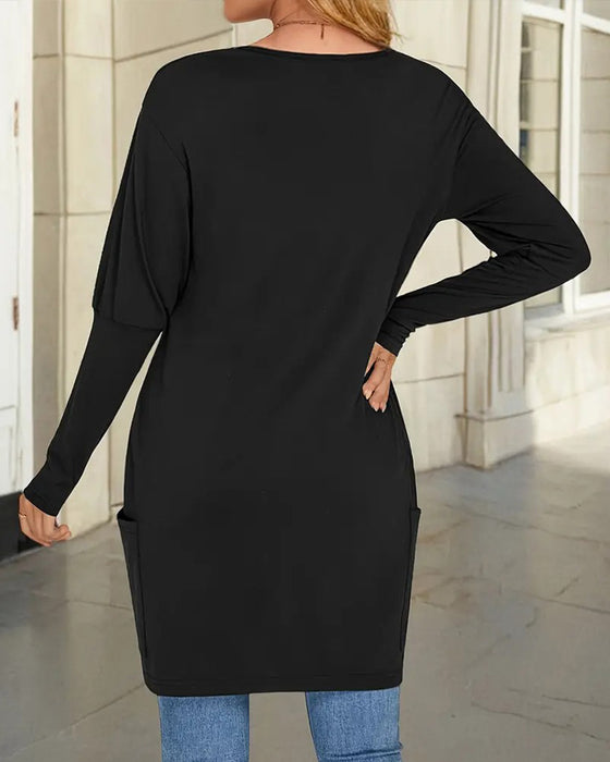 V-Hals Løs Casual Topp