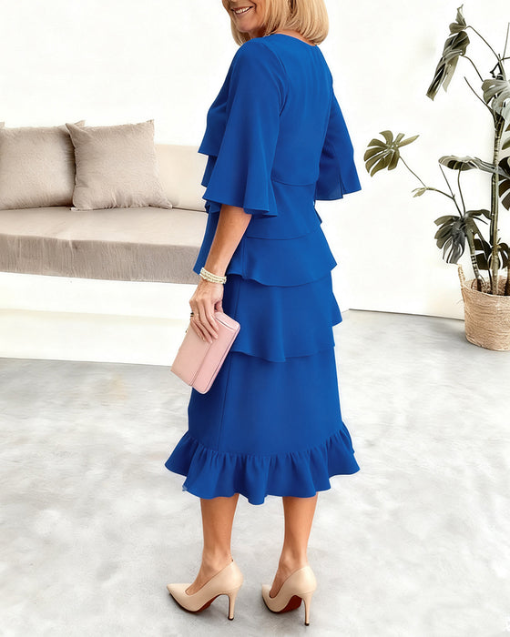 Kjole Stilig Rund Hals Etasje