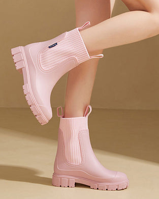 ☔️Støvler Vanntette Slitesikker Tykksålet Midt-Calf