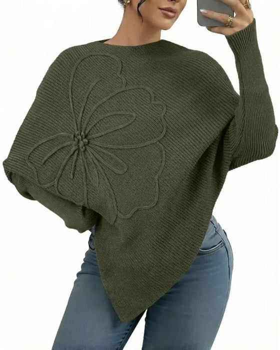 Pullover Stilig Blomstret Uregelmessig