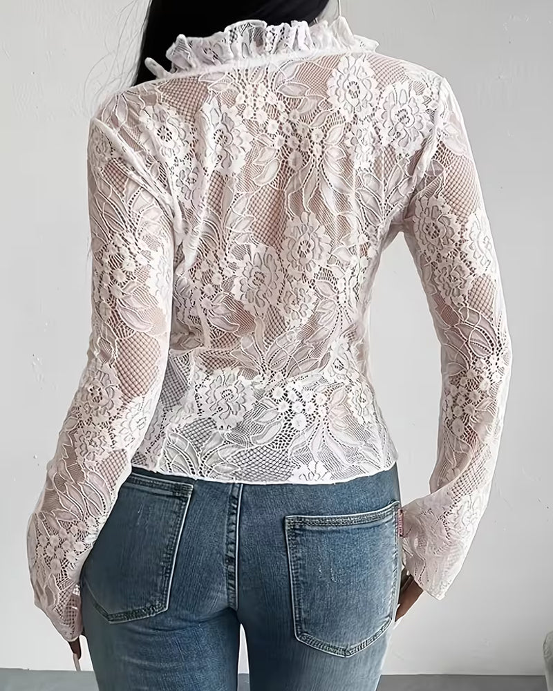 Bluse V-Hals Knyte Blonde
