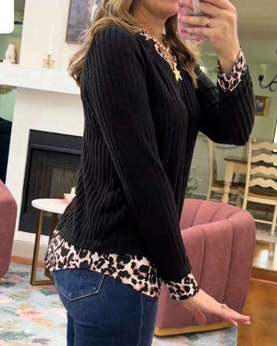 Topp Spliced V-Neck Casual