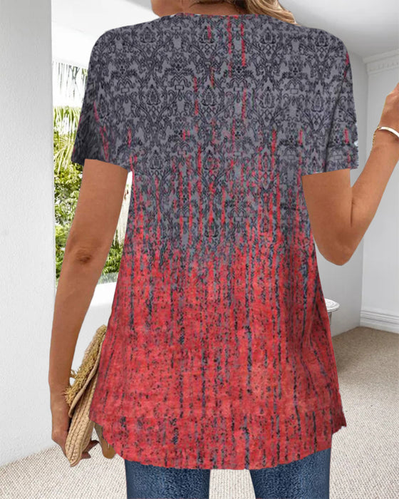 Bluse Falsk To-Del Korteermet Uregelmessig