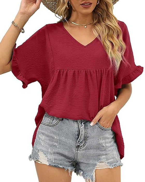 Bluse Avslappnet Rysje Loose Fit