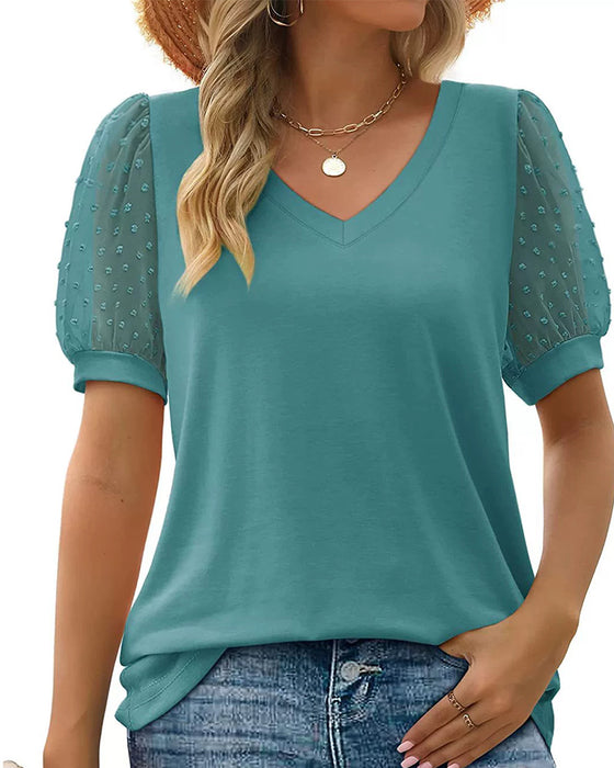 Bluse Ensfarget Mesh Pufferme