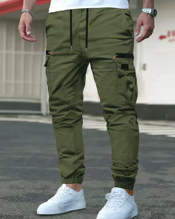 Herrer Bukse Strikk Mansjett Ensfarget Avslappnet