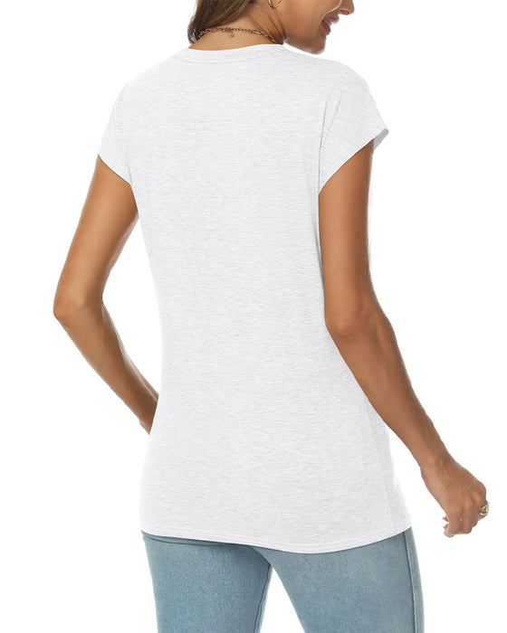 T-Skjorte Pullover V-Hals Solid