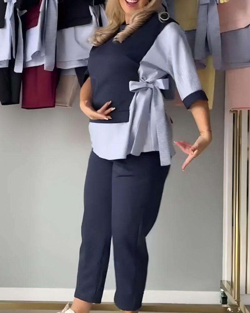 Todelt Sett Stripete Lappeteknikk Asymmetrisk