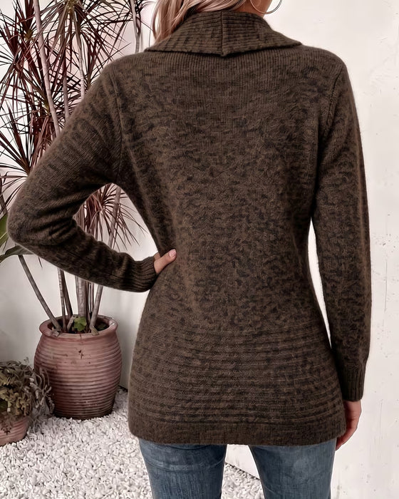 Cardigan Solid Farge Knapp Pyntet