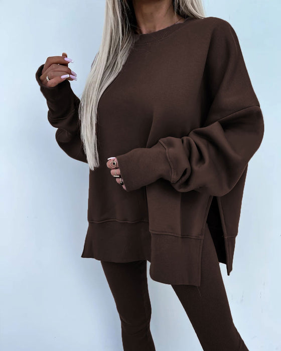 Sett Slim Bukse Løs Sweatshirt