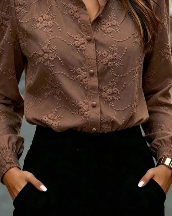 Bluse Boble Erme Mandarin Krave