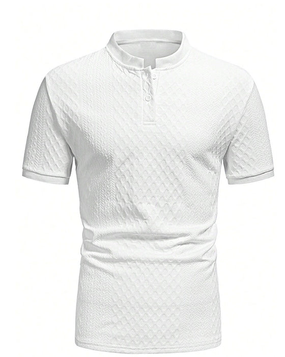 T-Skjorte Herre Jacquard Ståkrage