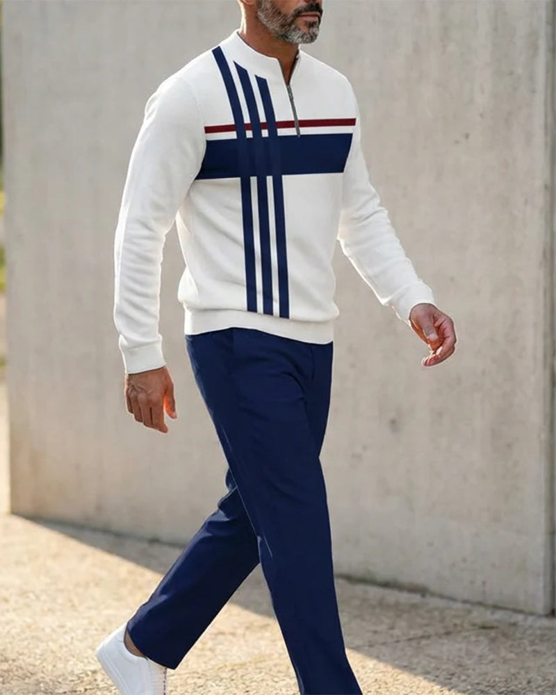 Sett Halv Genser Glidelås Menn Lounge