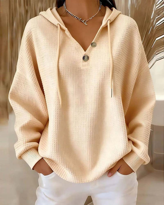 Sweatshirt Avslappet Enfarget Trekkbånd