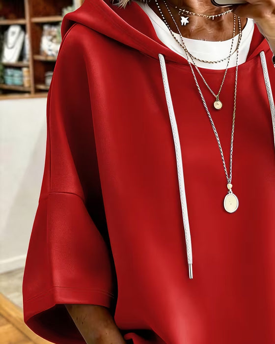 Hoodie Loose Sju-Kvart Erme