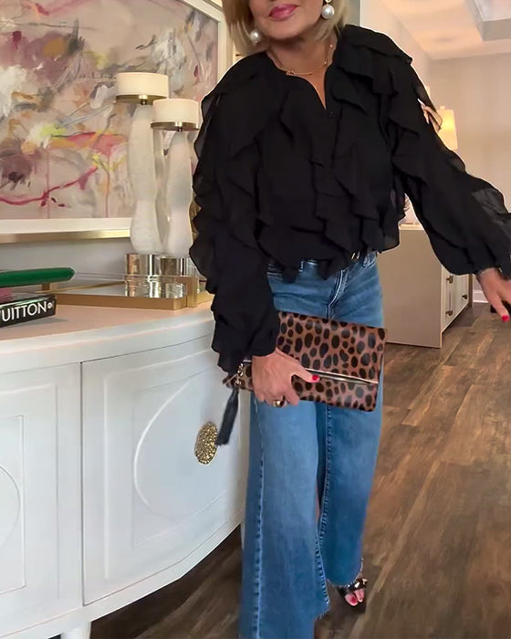 Rysjet, Luftig Skjorte I Ensfarget Design