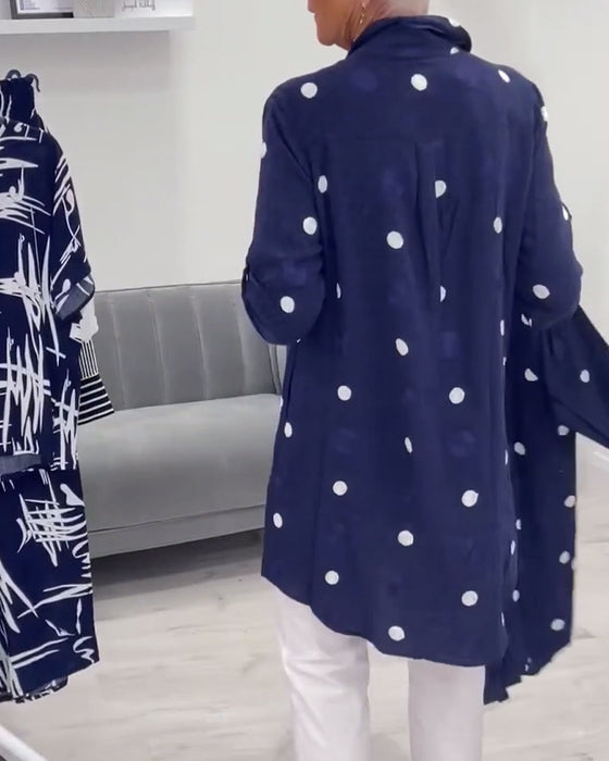 Uformell jakkeslagsskjorte med prikker