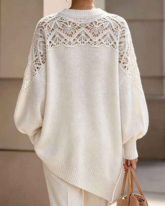 Pullover Utsparing Puff Erme Lang