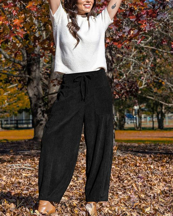 Bukser Dame Fløyel Vid Bein