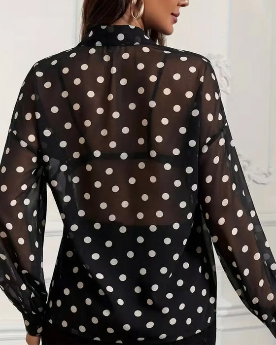Bluse Casual Langermet Prikket