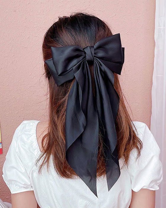 🔥 Stor Sløyfe Hårklemme For Kvinner – Bryllup & Hverdag Hestehale Accessory Med Lang Hale