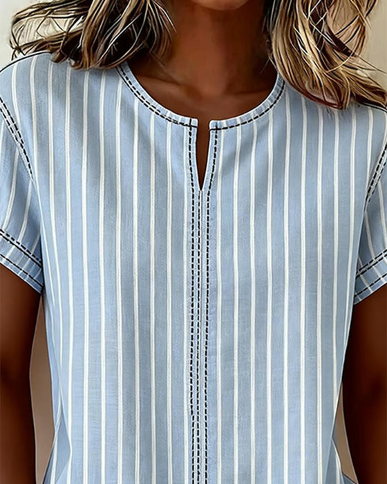 T-Skjorte Enkel Designer Stripet