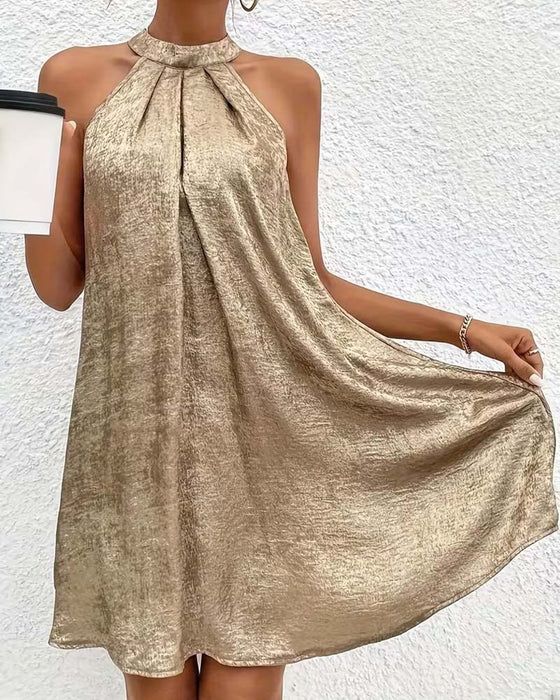 Kjole Lett Luksus Ermeløs Off-Shoulder Halter