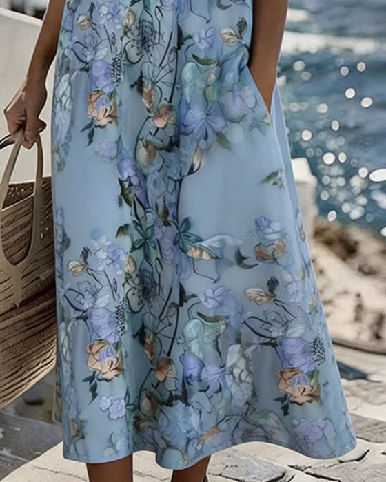Kjole Blonder Lappeteppe Blomstret Casual