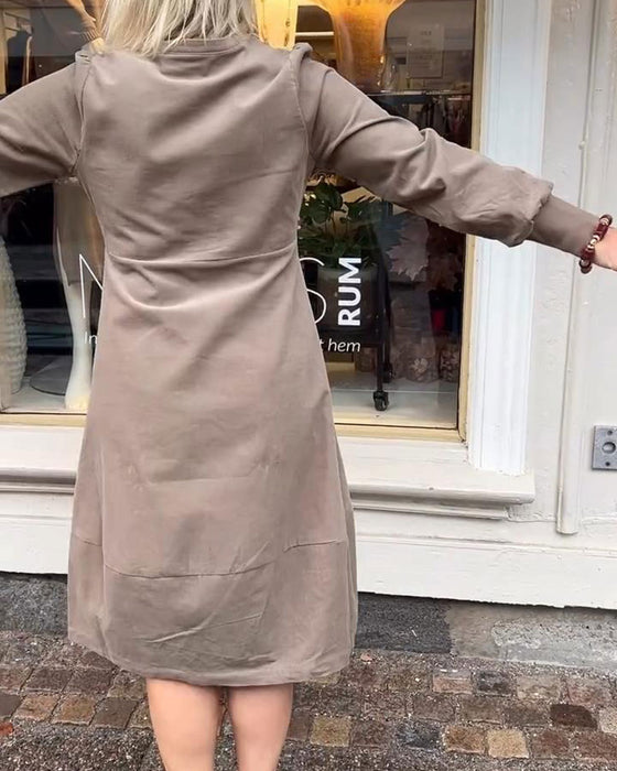 Kjole tilfeldig retro langermet