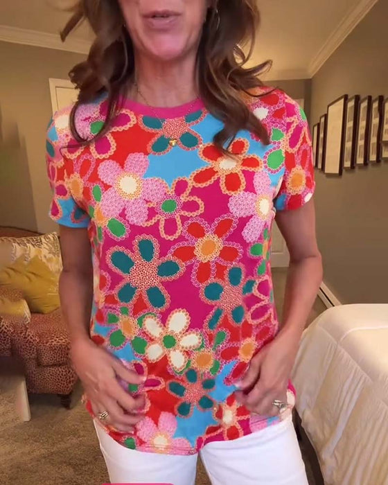 T-Skjorte Slim Fit Korte ermer Trykt