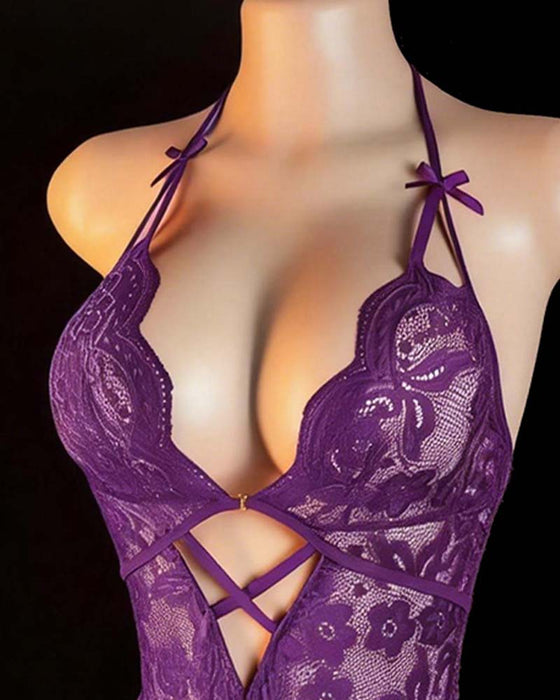 Sexy Lingerie Ensfarget Kryssede Remmer