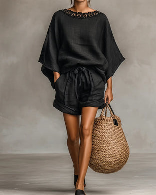 Sett Rundhalset Blonder Patchwork Casual