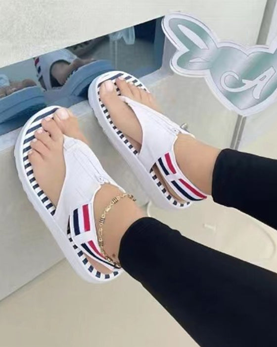 Platformsandaler med glidelås