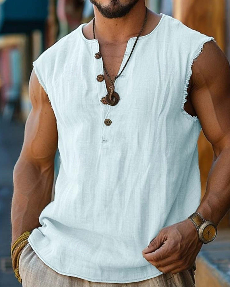 Tanktop Menn Avslappet Ensfarget