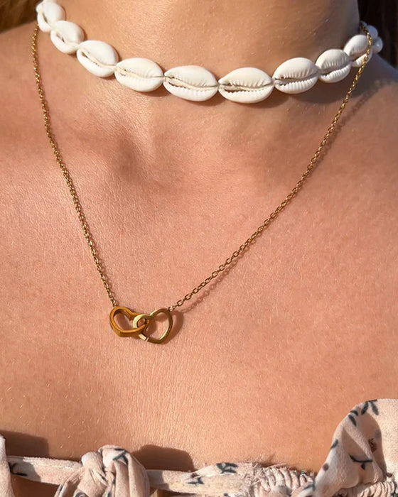 Ball Rose Box - Med Gravert Dobbel Hjerte Halskjede