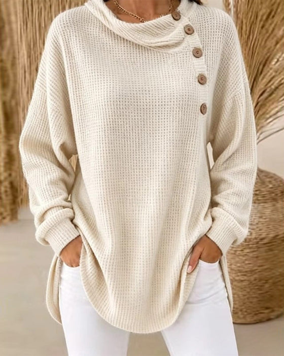 Knit Top Avslappet Skjerfekrage