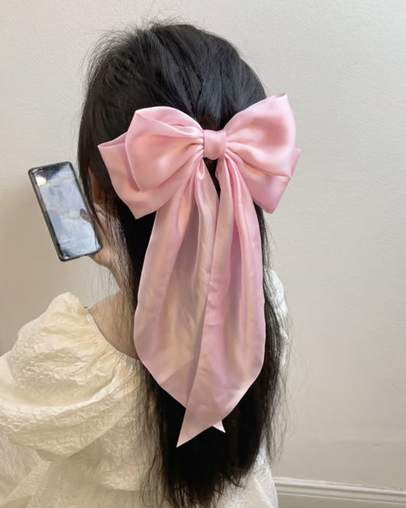 🔥 Stor Sløyfe Hårklemme For Kvinner – Bryllup & Hverdag Hestehale Accessory Med Lang Hale