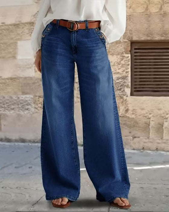 Jeans Multi-Knapp Vasket Løs